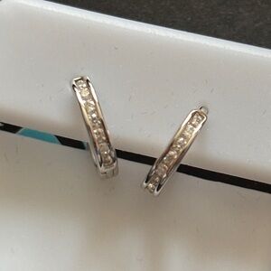 Elegant Moissonite Silver Hoop Earrings